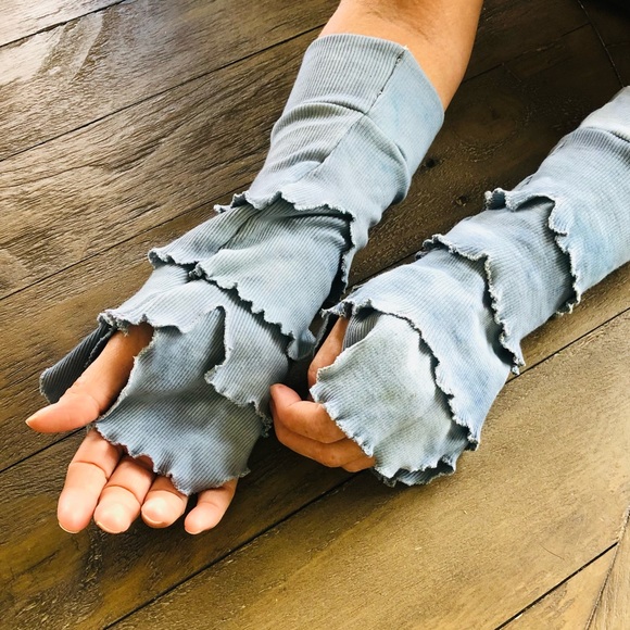 Hand Crafted Accessories - Handmade glovelets arm warmers with ruffles